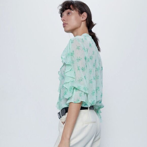 ZARA RUFFLED SHIRT  - Picture 8 of 12